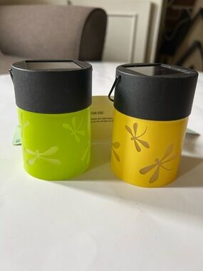 The Spring Shop Lime Green and Yellow Solar Lanterns with Dragonfly Motif